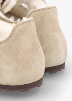 Best BIRKENSTOCK Women’s London Shearling Taupe Suede Clog Shoes