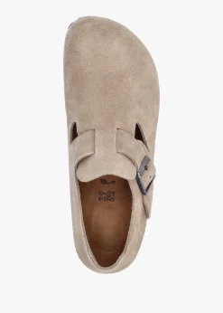 Fashion BIRKENSTOCK Women’s London Taupe Suede Clog Shoes