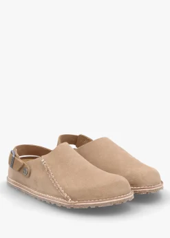 Outlet BIRKENSTOCK Women's Lutry Premium Suede Leather Gray Taupe Clogs
