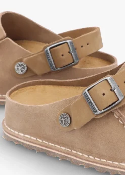 Outlet BIRKENSTOCK Women's Lutry Premium Suede Leather Gray Taupe Clogs