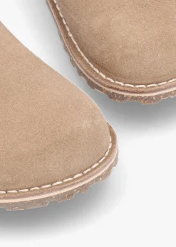 Outlet BIRKENSTOCK Women's Lutry Premium Suede Leather Gray Taupe Clogs