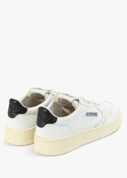 Discount AUTRY Women's Medalist Low White & Black Leather Trainers