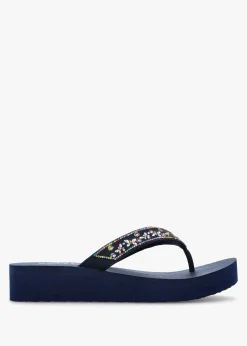 Online SKECHERS Women’s Vinyasa Butterfly Kiss Navy Flip Flops