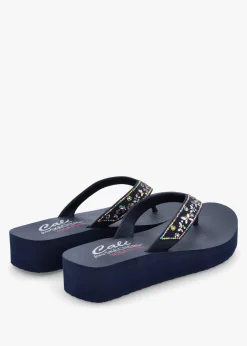 Online SKECHERS Women’s Vinyasa Butterfly Kiss Navy Flip Flops