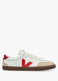 Discount VEJA Women's Volley O.T Leather White Pekin Bark Trainers