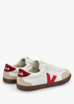 Discount VEJA Women's Volley O.T Leather White Pekin Bark Trainers