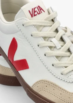 Discount VEJA Women's Volley O.T Leather White Pekin Bark Trainers