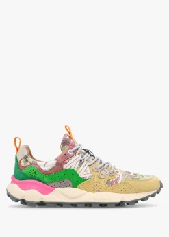 Outlet FLOWER MOUNTAIN Women's Yamano 3 Salmon Multi Suede & Fabric Trainers