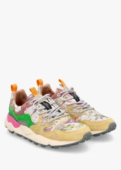 Outlet FLOWER MOUNTAIN Women's Yamano 3 Salmon Multi Suede & Fabric Trainers