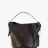 Outlet FALORNI Woven Brown Leather Bucket Bag