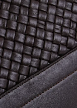 Outlet FALORNI Woven Brown Leather Bucket Bag