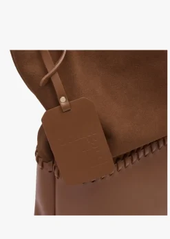 New DANIEL X Christian Villa Tan Leather & Suede Slouchy Hobo Bag