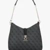 Hot GUESS Zamira Coal Logo Hobo Shoulder Bag
