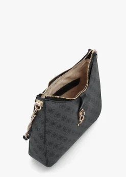 Hot GUESS Zamira Coal Logo Hobo Shoulder Bag