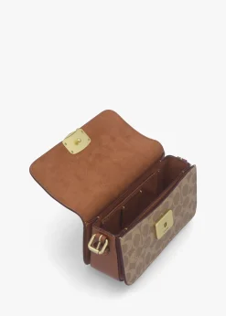 Online COACH Zoe Signature Coated Canvas Tan Caramel Shoulder Bag